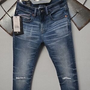 Cult of Individuality Dark Blue Skinny Jeans